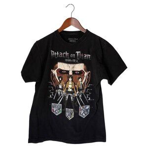 Attack On Titan Black S/S Graphic T-Shirt Men's Size L Japanese Anime